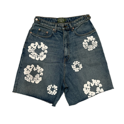 DENIM TEARS COTTON WREATH JEAN SHORTS