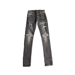 Amiri MX1 Leather Grey Jeans