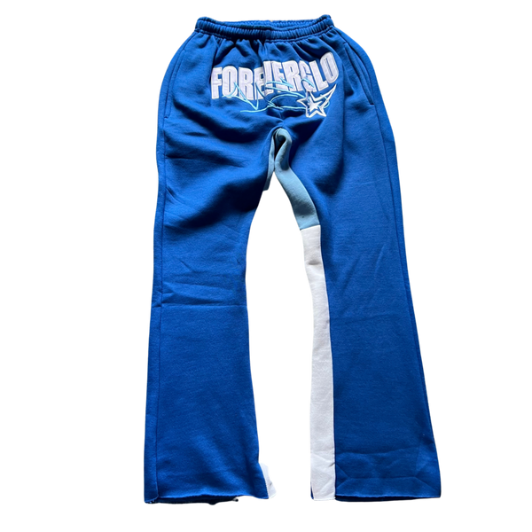 FOREVERGLO BLUE FLARED SWEATS