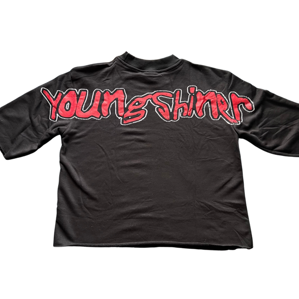 FOREVERGLO “YOUNG SHINER” CROPPED SWEATER