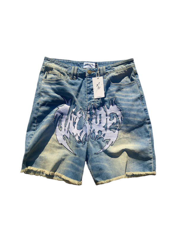 Vicaire Arcane Denim Distressed Shorts