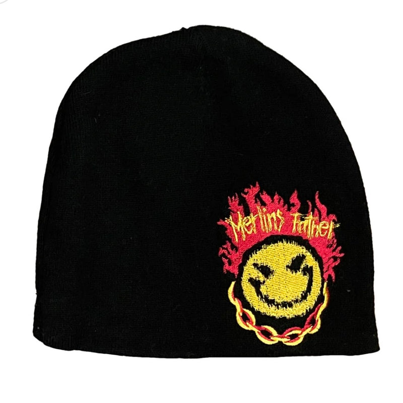 Merlin's Father Biker Beanie Black