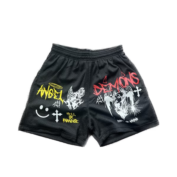 Angel x Demonz Hell & Paradise Shorts Black