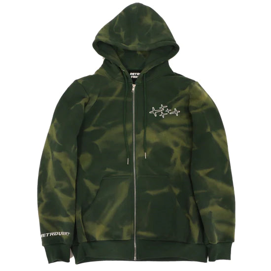 Retrovert Washed Green Zip Up