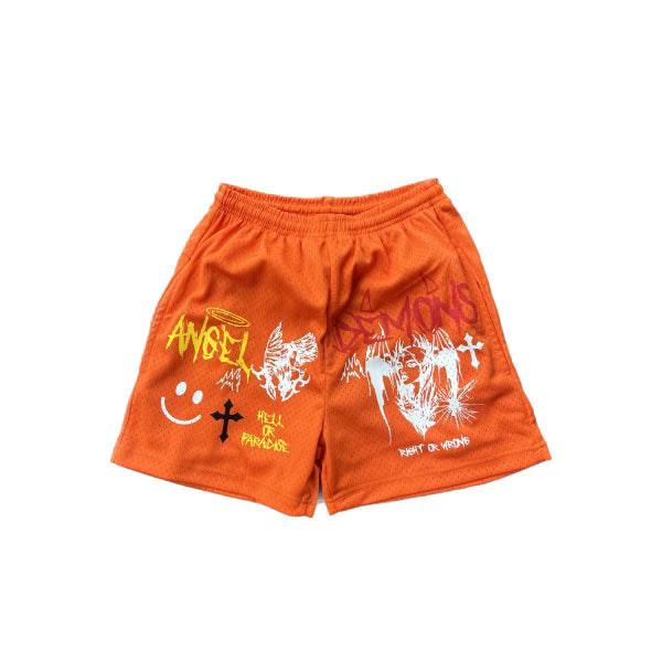 Angel x Demonz Hell & Paradise Shorts Orange