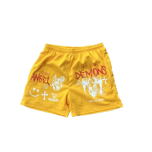 Angel x Demonz Hell & Paradise Shorts Yellow